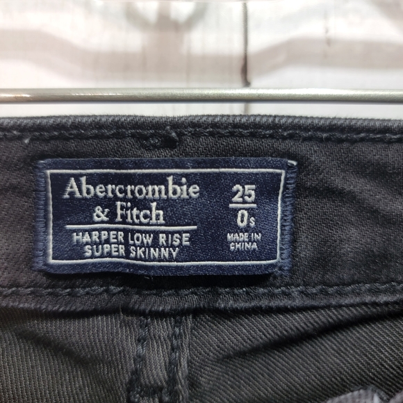 Abercrombie & Fitch Harper Low Rise Super Skinny Jeans Womens 25/0 Short Black. - Picture 5 of 8